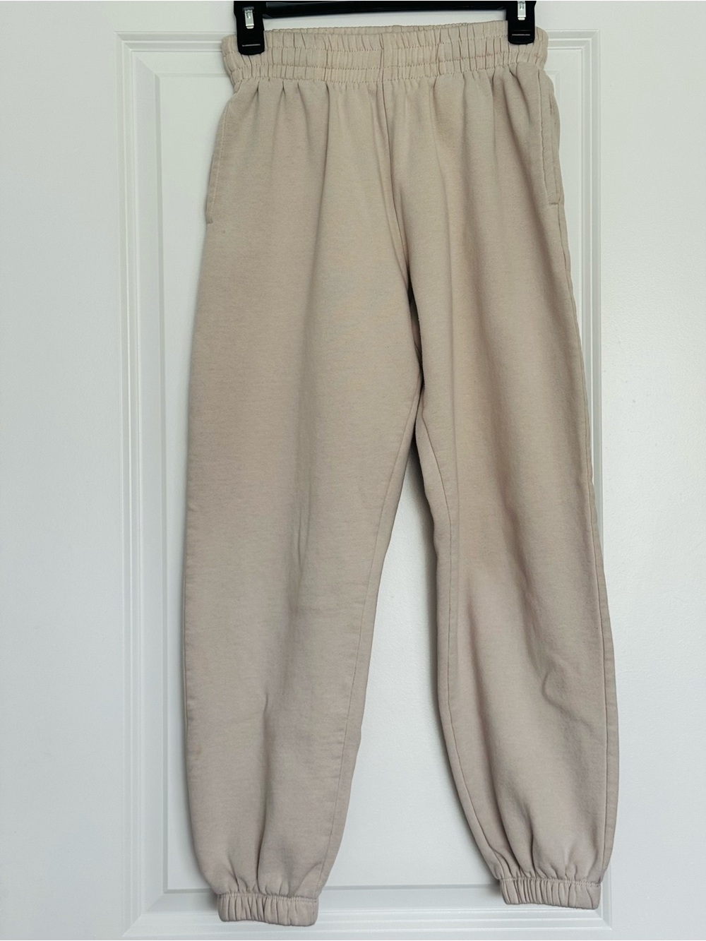 Garage Neutral Beige Elastic-Waist Joggers